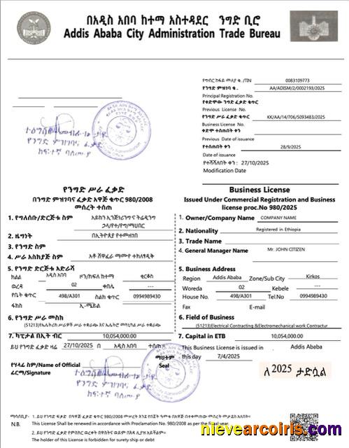 Ethiopia Addis Ababa business license
